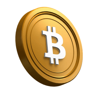 BTC di Moneta Bitcoin inclinato nel layout della sezione hero